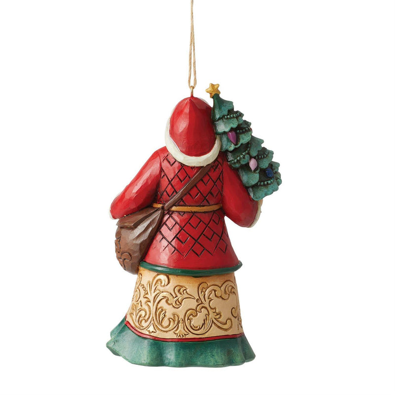 Santa with Tree and Toy Bag Ornament