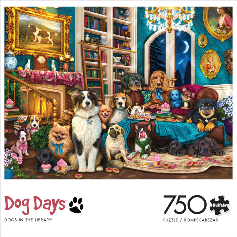 Dogs in the Library 750 Piece Puzzle