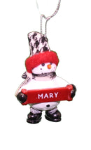 Cozy Snowman Ornament (Letters G - R) - - The Country Christmas Loft