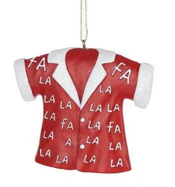 Christmas Shirt Ornament - Red Fa La La La - The Country Christmas Loft