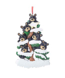 Bear Family on Tree Ornament - Family of 6 - The Country Christmas Loft