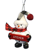Cozy Snowman Ornament (Letters S - Z) - - The Country Christmas Loft