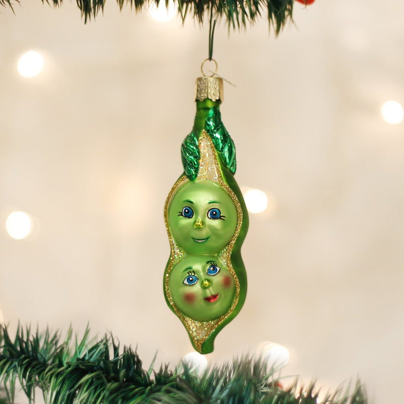Old World Christmas Two Peas In A Pod Glass Blown Ornament - The Country Christmas Loft
