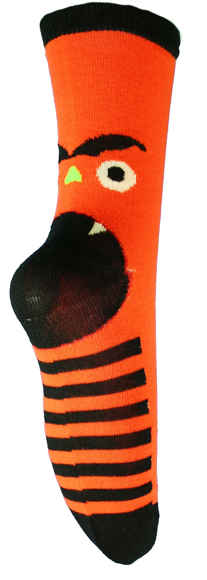 Knit Monster Face Socks - Orange