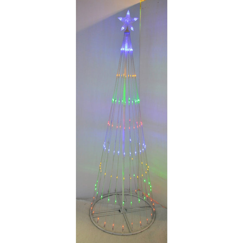 9 Foot Multi-Color Light Show Wire Cone Tree with 390 LEDs / 24 Patterns - The Country Christmas Loft