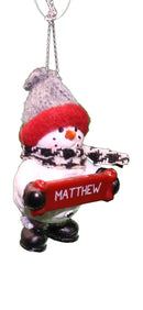 Cozy Snowman Ornament (Letters G - R) - - The Country Christmas Loft