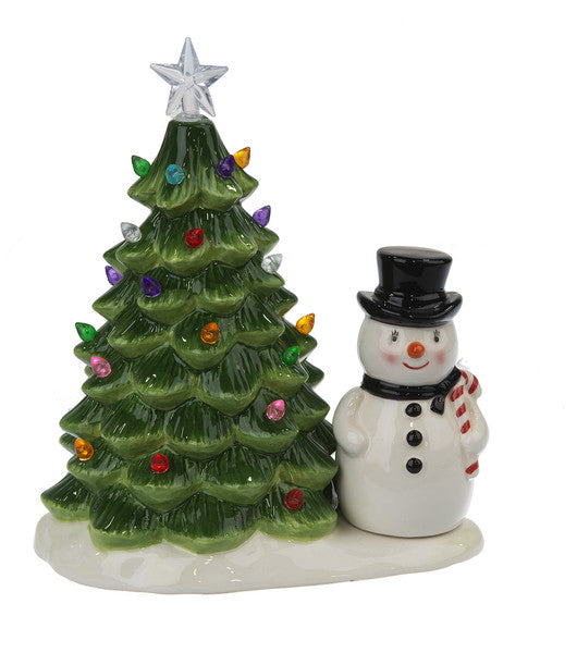 LED Light Up Tree with Snowman - The Country Christmas Loft