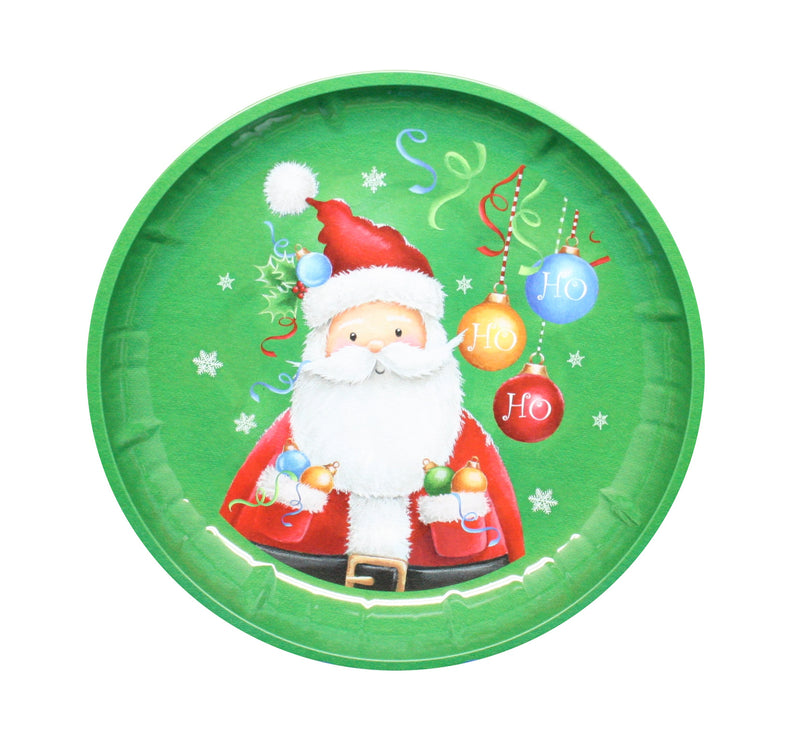 Christmas Tin Round Plate -