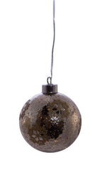 Lighted USB Gold and Silver Glass Ball Ornament - Dark Gold - The Country Christmas Loft