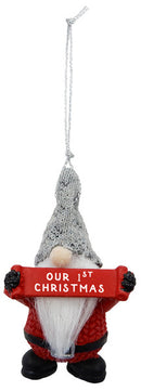 Gnome Holding Sign Ornament - Our 1st Christmas - The Country Christmas Loft