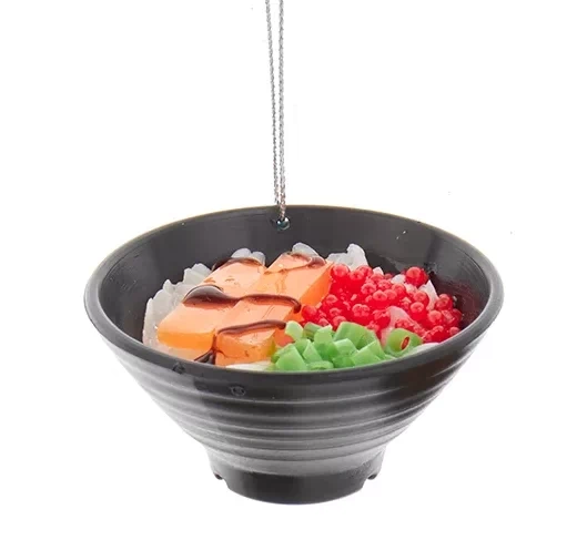 Dinner Bowl Ornament - Rice with Salmon