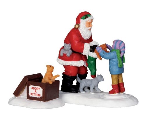 Santa And Kittens - 2 Piece Set - The Country Christmas Loft