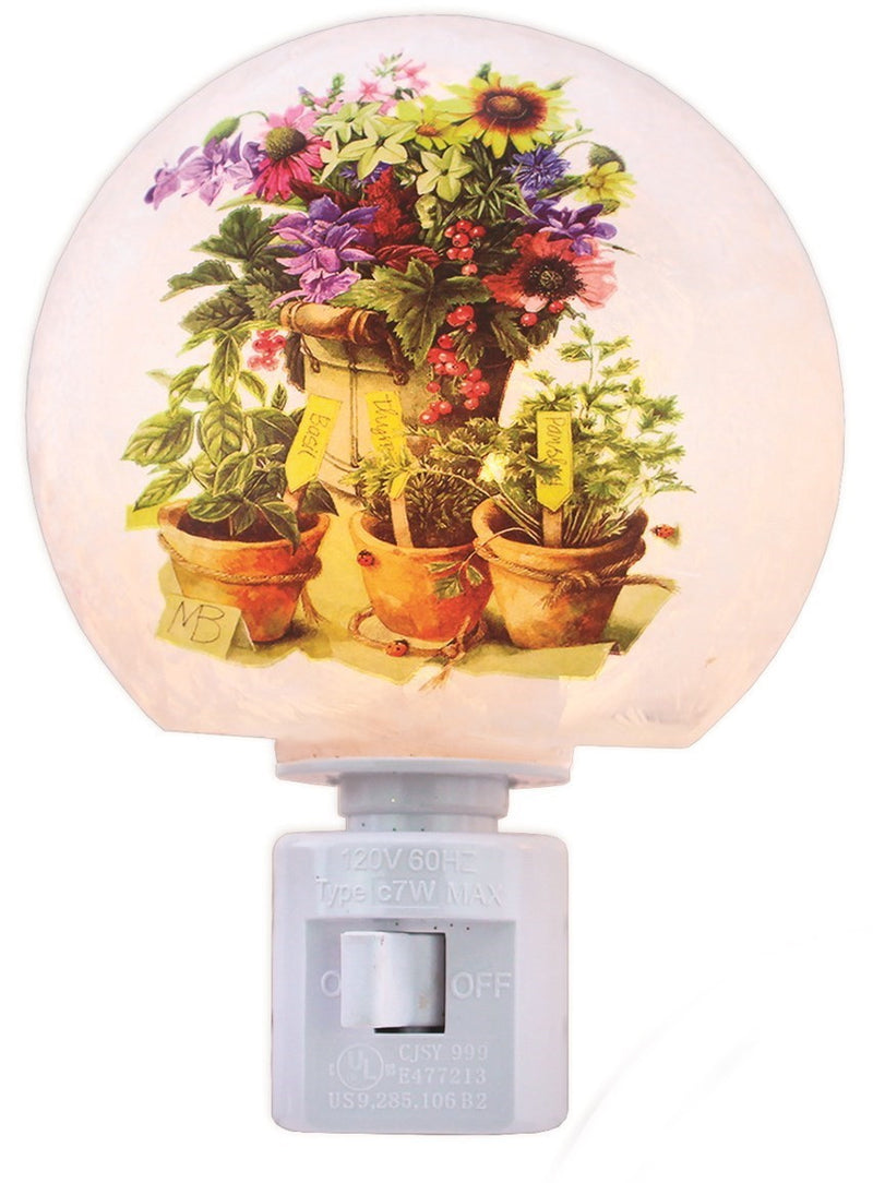 Glass Nightlight - Herb Garden - - The Country Christmas Loft