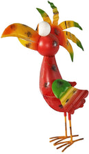 20 Inch Iron Red Jungle Bird Garden Decor - The Country Christmas Loft