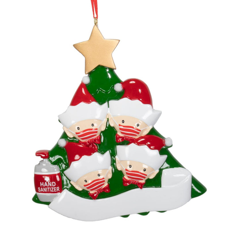 Elves with Masks Family Ornament -