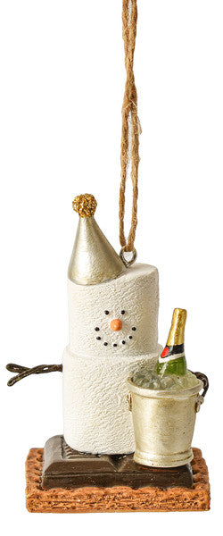 S'mores with Champagne Bottle & Bucket Ornament - The Country Christmas Loft