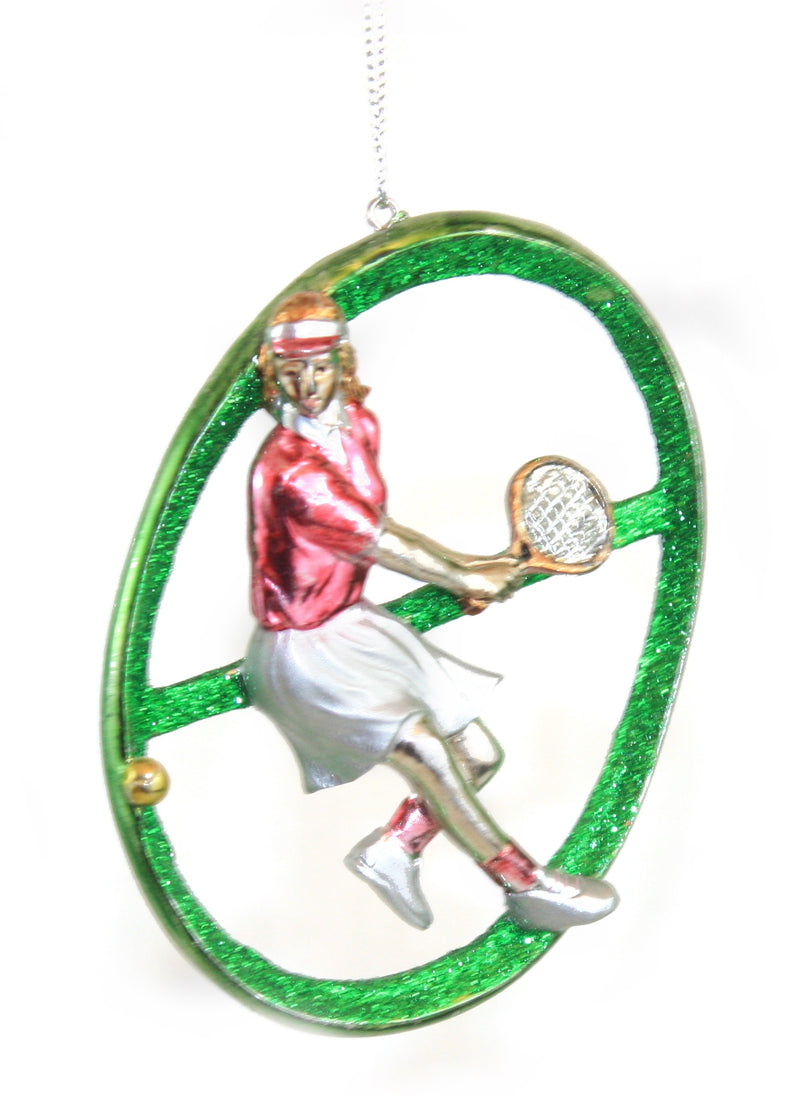 Womans Tennis PLayer Ornament - The Country Christmas Loft