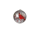 Glass Cardinal Disk Snow Filled Ornament -  Style