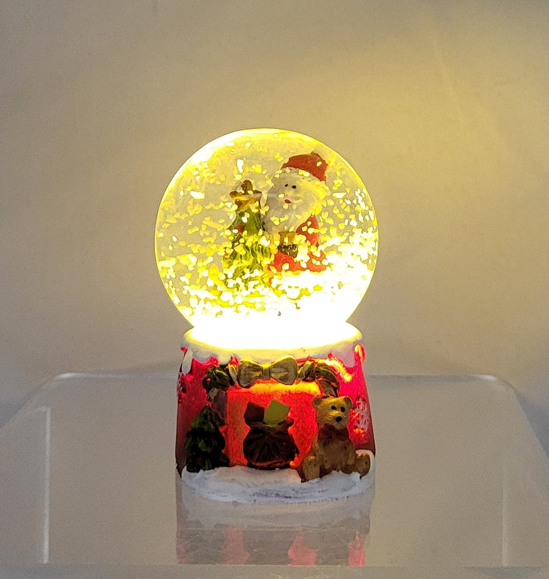 Mini Lighted Snowglobe - Santa with Tree