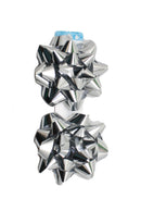 Set of 2 Jumbo Silver Bows - The Country Christmas Loft