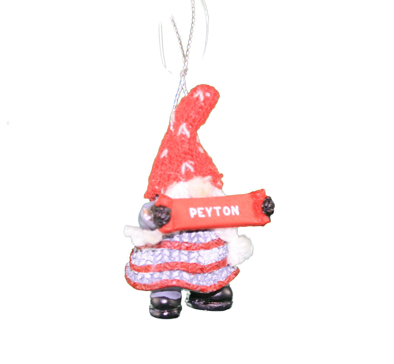 Personalized Gnome Ornament (Letters J-P) - Peyton - The Country Christmas Loft
