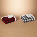 Fabric Plaid Throw With  Faux Fur - - The Country Christmas Loft