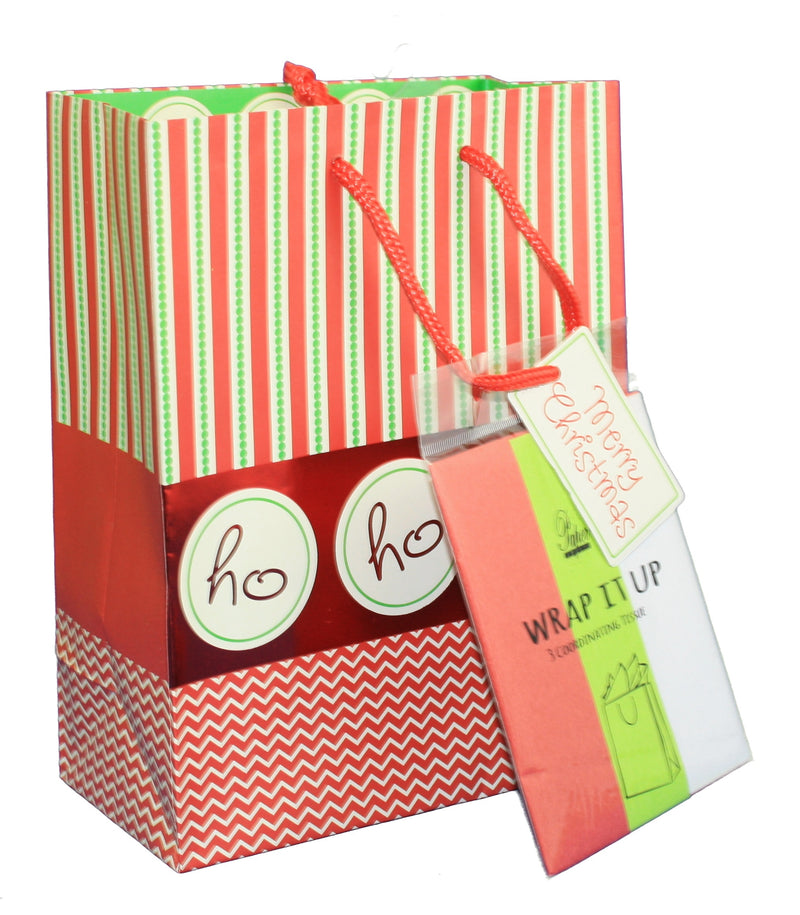 Medium Gift Bag With Tissue - Ho Ho Ho