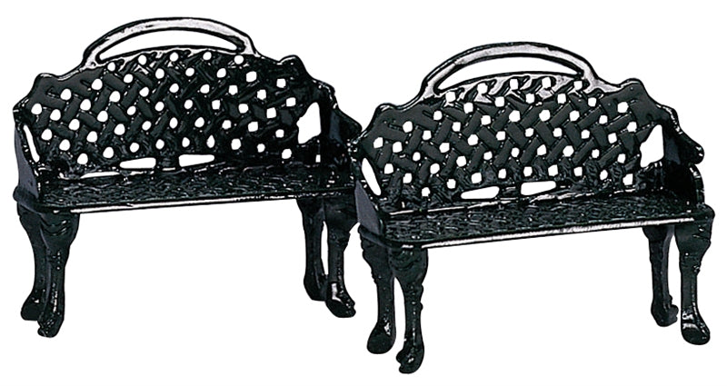 Patio Bench for Christmas Villages (Set of 2) - The Country Christmas Loft