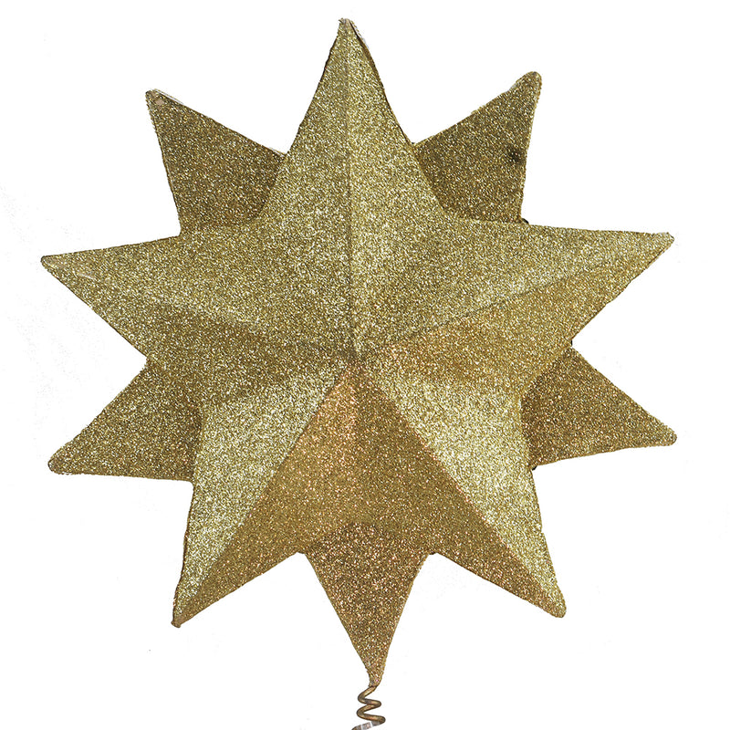 White and Gold Jeweled Star Treetop - 16 Inch - The Country Christmas Loft