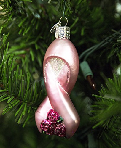 Old World Christmas Pink Ribbon With Roses - The Country Christmas Loft