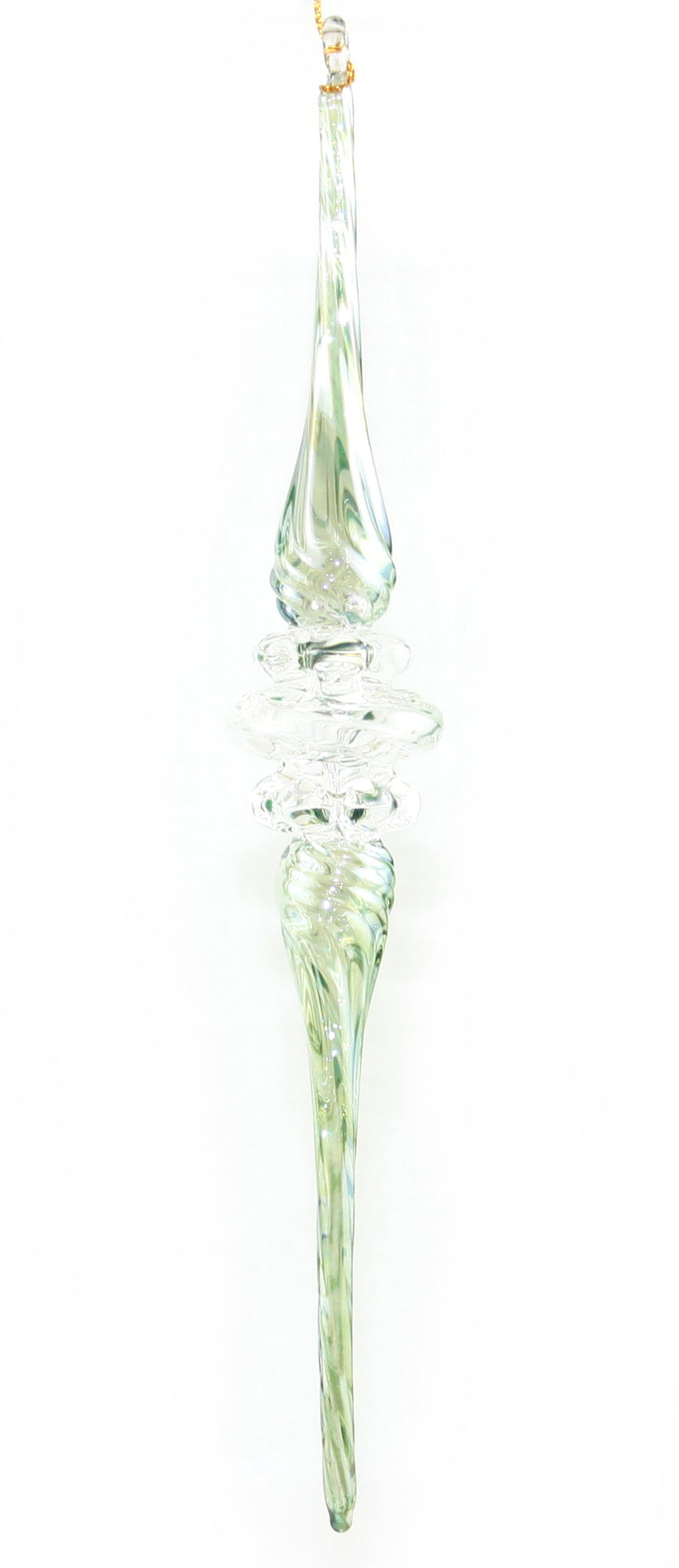 Elegant Stacked Egyptian Glass Icicle - Green