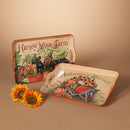 17.3-Inch Long Harvest Design Tray - - The Country Christmas Loft