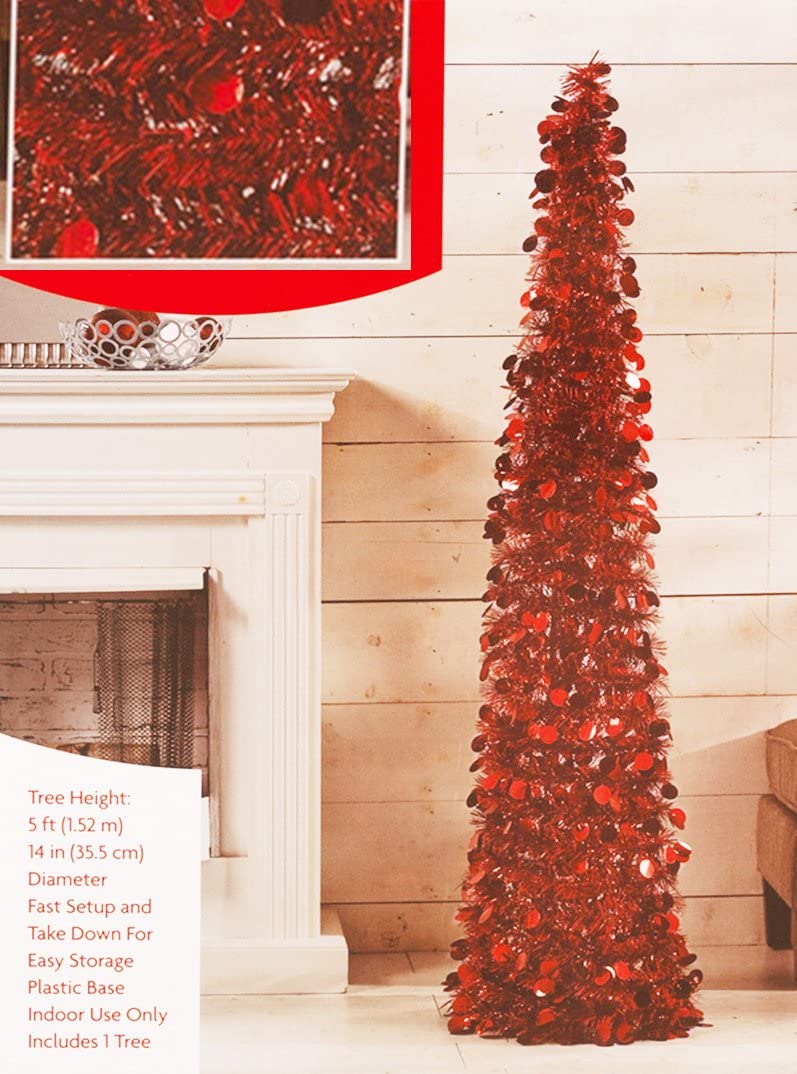 Pop Up 5 Foot Tinsel Tree - - The Country Christmas Loft
