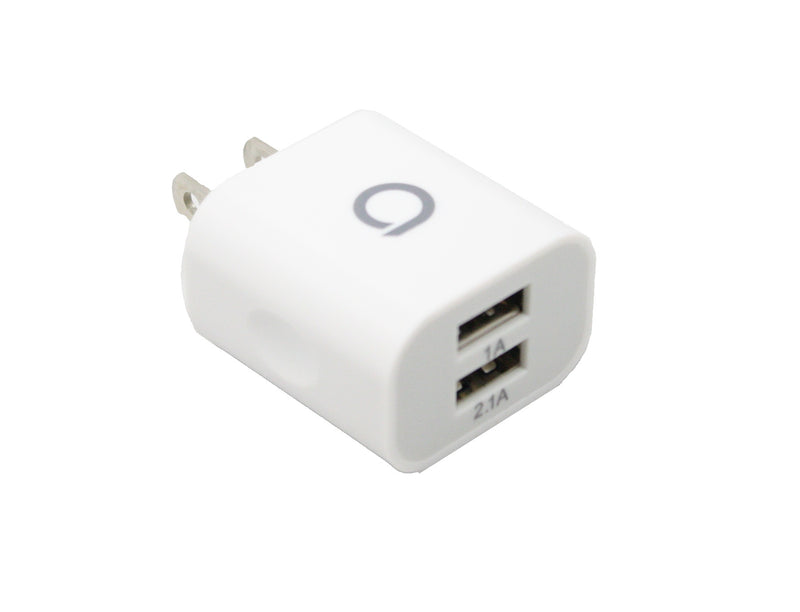 2.1A Wall Charger Dual Port - White