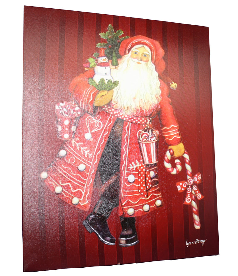 Haney Candycane Santa Art - The Country Christmas Loft