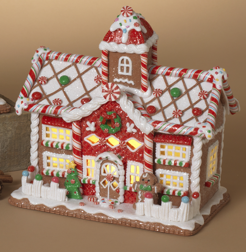 Lighted Clay Dough Holiday Gingerbread House - The Country Christmas Loft