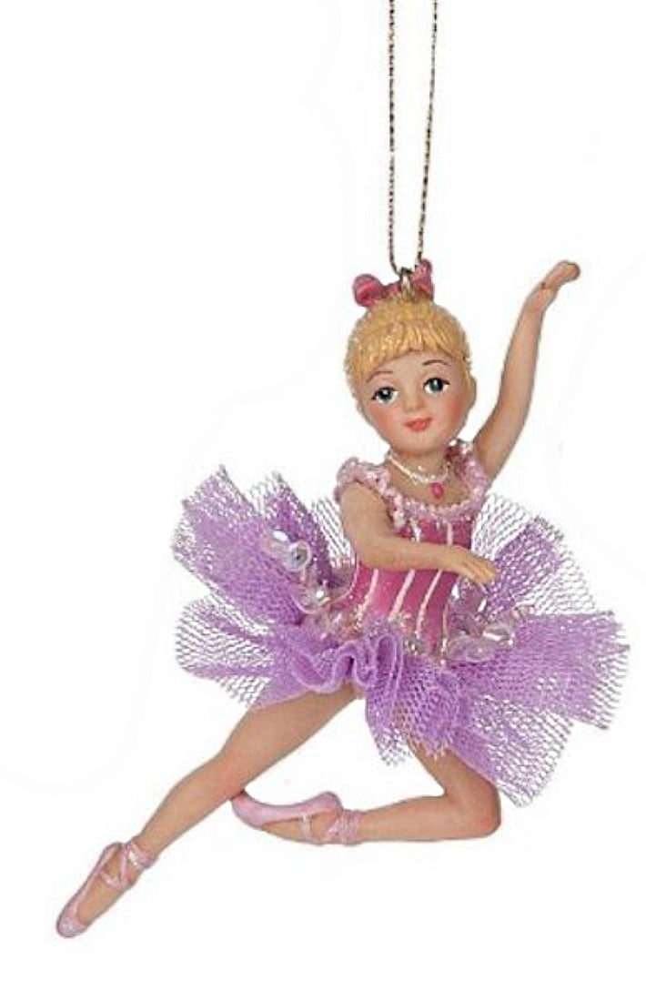 Ballerina Girl Ornament - Purple - The Country Christmas Loft