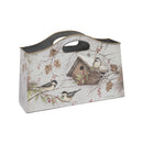 Metal Holiday Chickadee Decorative Tote - Large