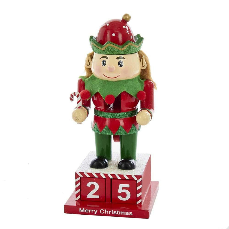 8 inch Wooden Elf Calendar Nutcracker - The Country Christmas Loft