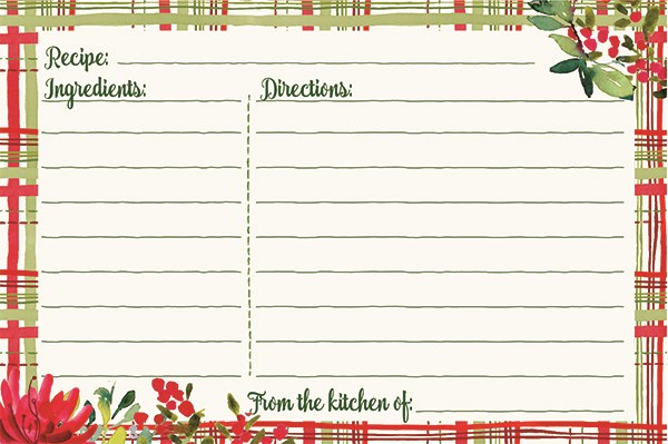 Christmas Greens Collection Recipe Cards - The Country Christmas Loft