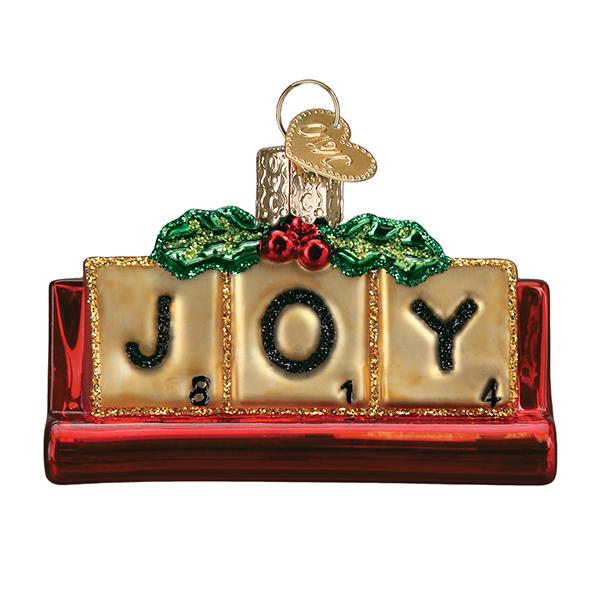 Joyful Scrabble Glass Ornament - The Country Christmas Loft