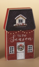 Wooden Holiday House Block - - The Country Christmas Loft
