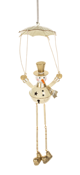 Snowman Parachuting Ornament