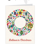 Petite 20 Piece Boxed Cards - Colorful Wreath - The Country Christmas Loft