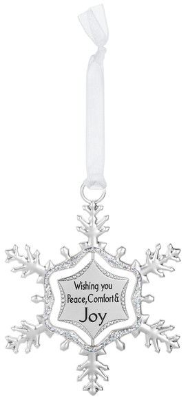 Swirling Snowflake Ornament - Wishing you Peace, Comfort, and Joy - The Country Christmas Loft