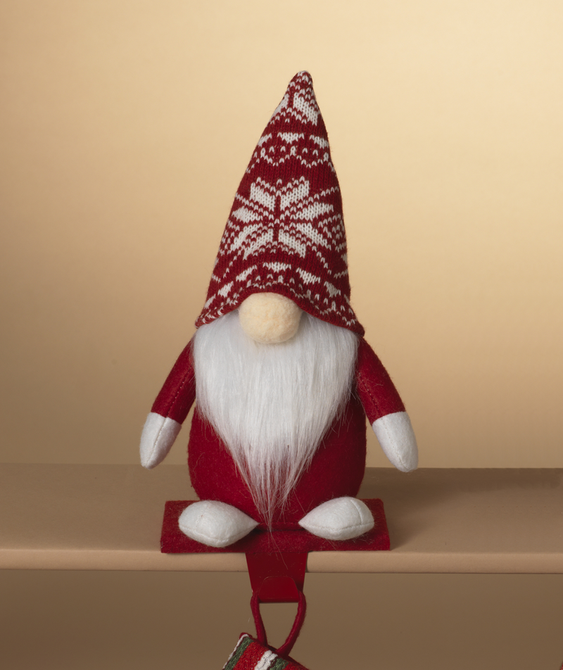 Gnome Christmas Stocking Holder - Red - The Country Christmas Loft