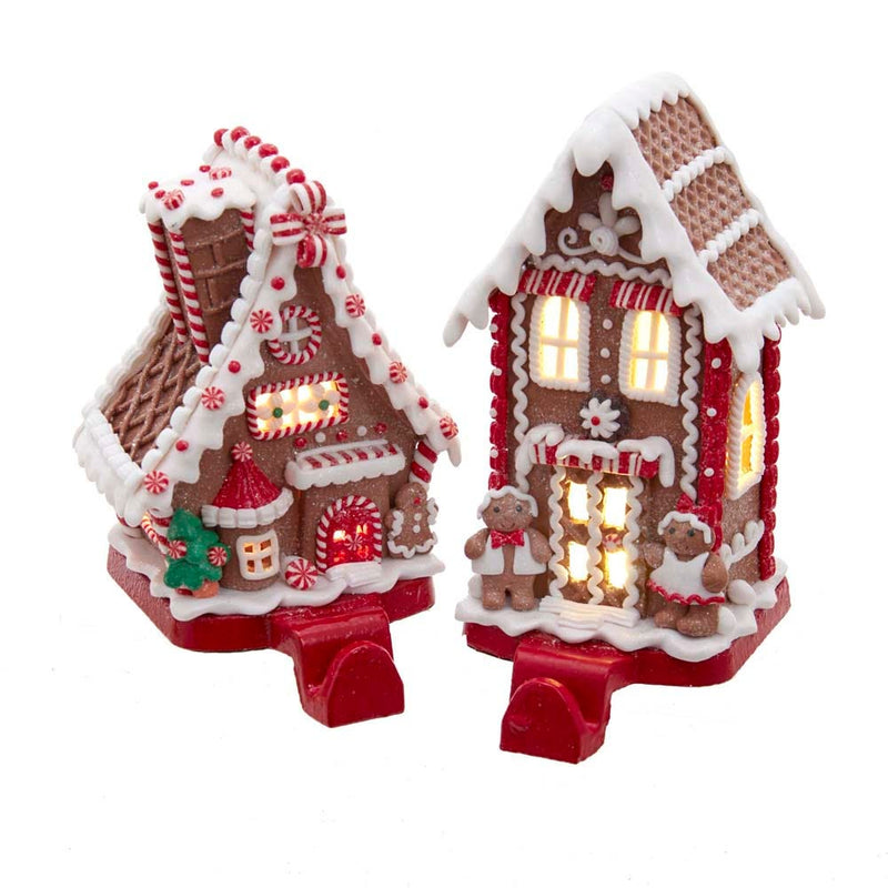 Lighted Gingerbread House Stocking Hanger - - The Country Christmas Loft