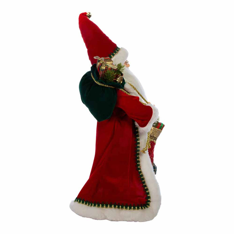 Kringles Fancy Santa With Stocking - 17 Inch - The Country Christmas Loft