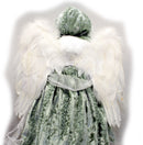 Green Angel with White Velvet Dress - 16 Inch - The Country Christmas Loft