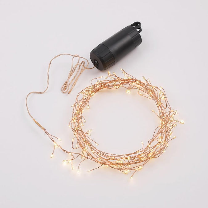 200-Count 9.75-ft White LED Battery-operated Indoor Christmas String Lights - The Country Christmas Loft
